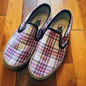 Plaid Vans Slip ons